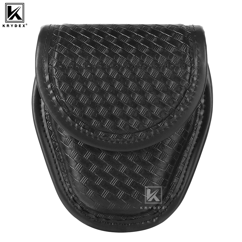 KRYDEX Tactical Basketweave Handcuff Case Single Handcuff Pouch Hidden Snap For Law Enforcement & Security Guard Equipment