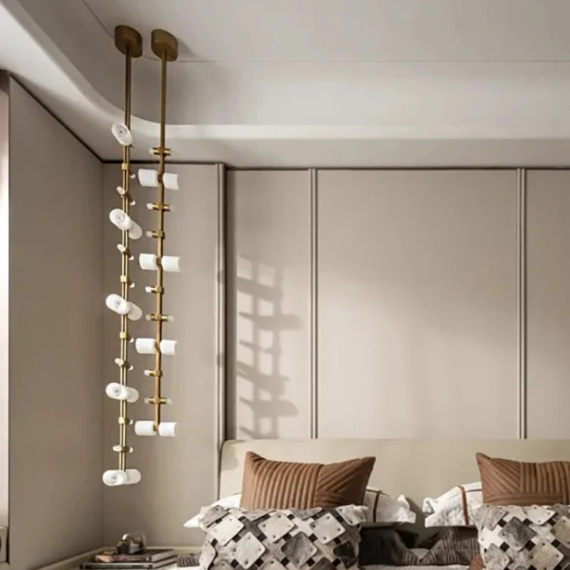 

MZISOSOD for Nordic Modern Design Gold Black Stainless Steel Chandeliers Elegant Lustre Home LED Dimmable Lighting Bedroom