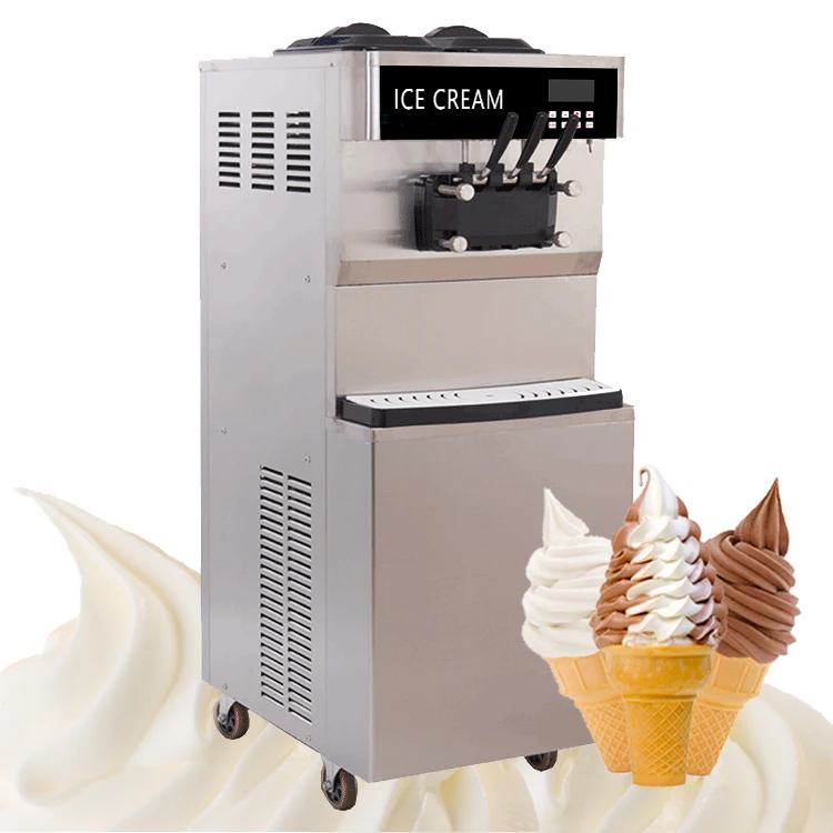 Machine à crème glacée molle commerciale 3800w 3 saveurs