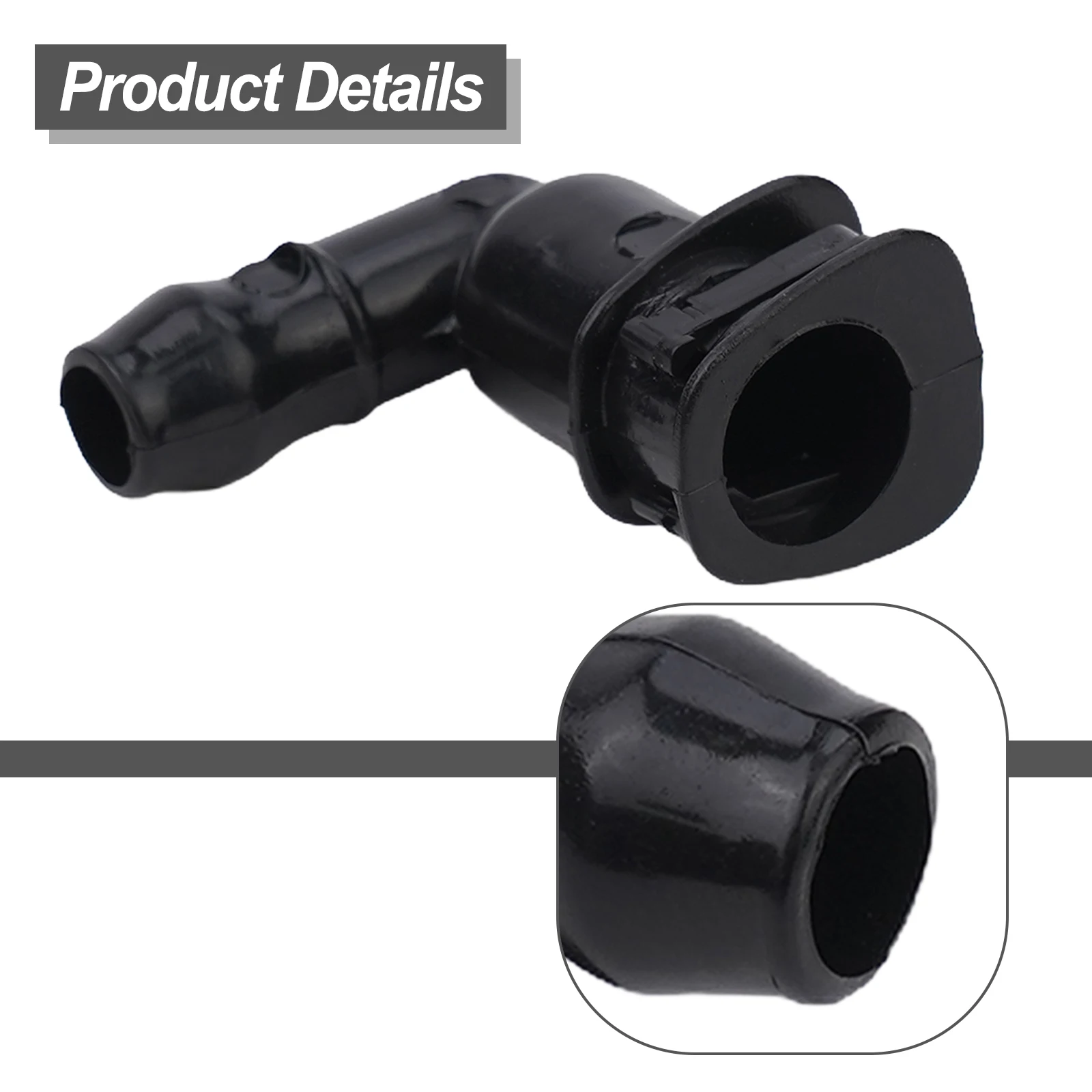 1x Headlight Washer Connector Elbow For Skoda 1J0955665E Accessories Black For A4 A6 A8 TT Washer Pump Practical