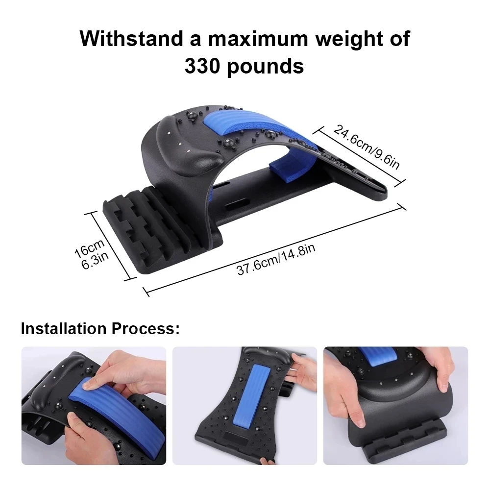 Back Stretcher Lumbar Support Spine Corrector Magnetic Therapy Acupuncture Points Acupuncture Massage Relax Muscle Back Massager