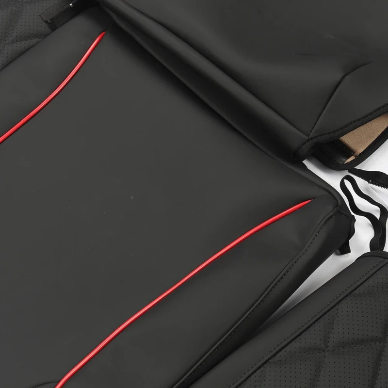 CustomizedCar Seat Cover Interior Luxury BreathableWaterproofWearResntSuitable For BlackRedSeatCover