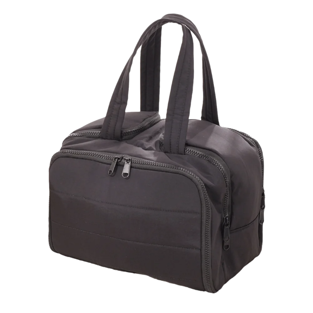 

Multipocket Design Cosmetic Handbag Zipper Closure Double Side Open Portable Makeup Pouch Easy Access Comfortable Handle