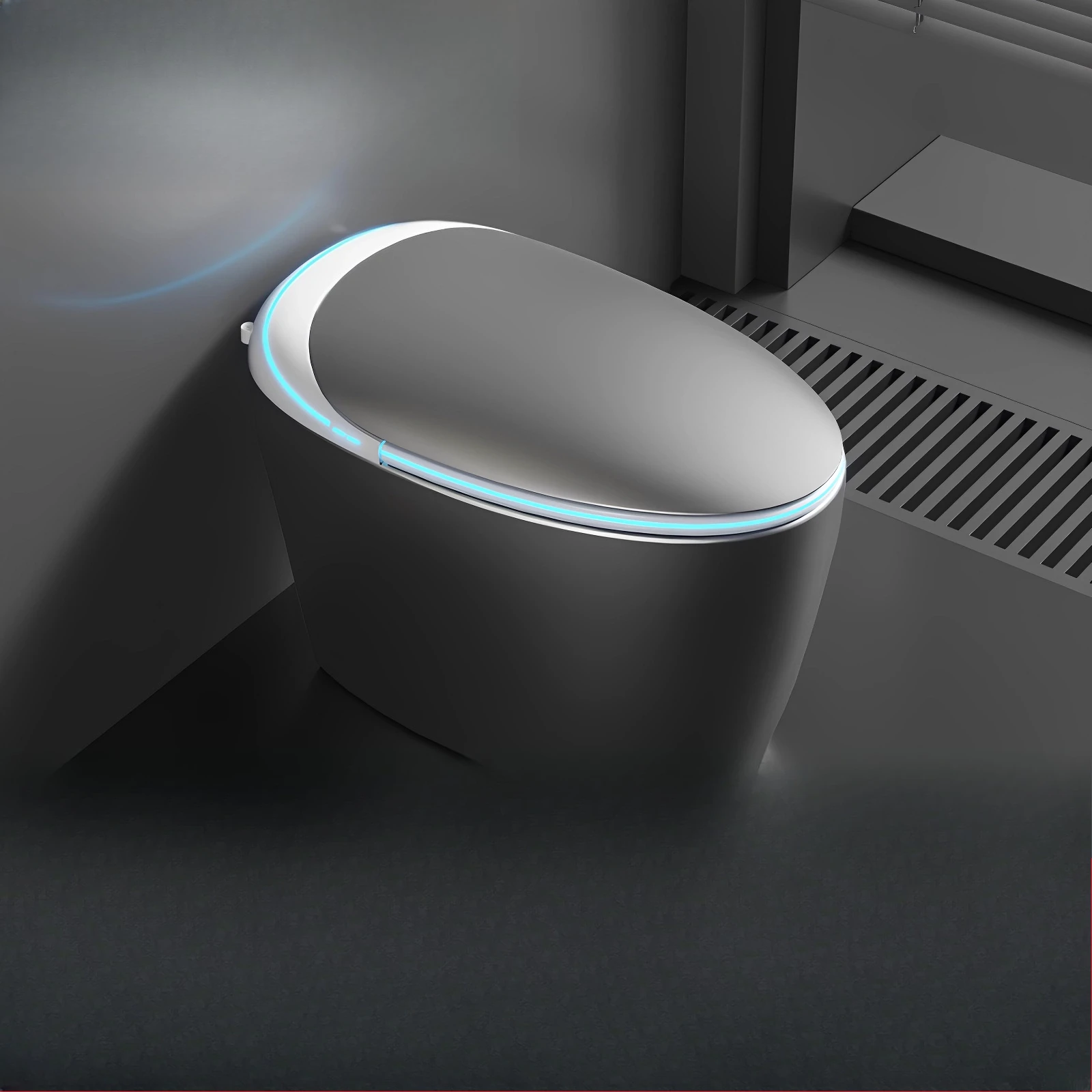 Gun gray color household egg-shaped smart toilet siphon integrated ceramic instant hot voice toilet