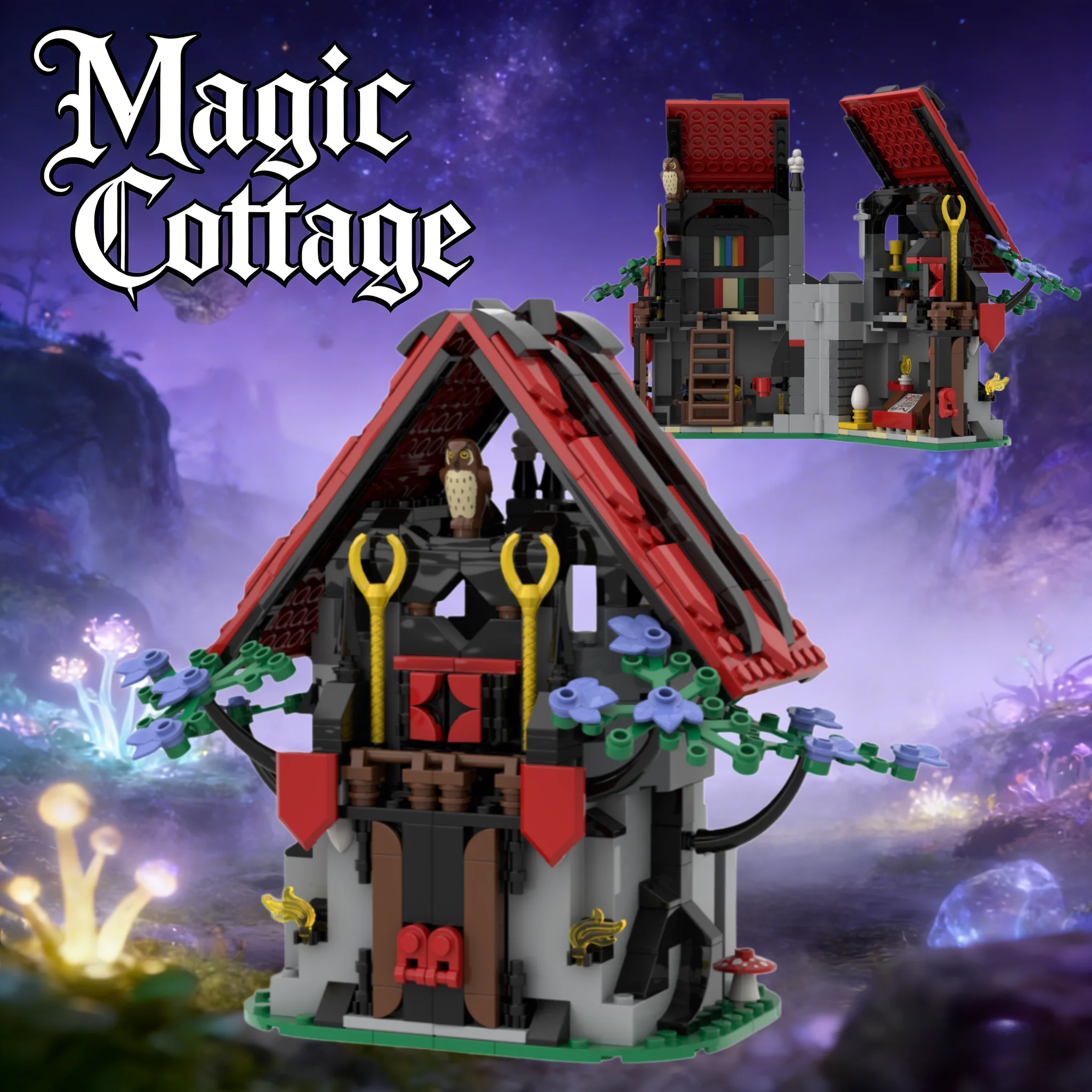 

Строительные блоки MOC, модель волшебного дома, детская творческая игрушка, декоративная коллекция, подарки на день рождения для мальчиков и девочек