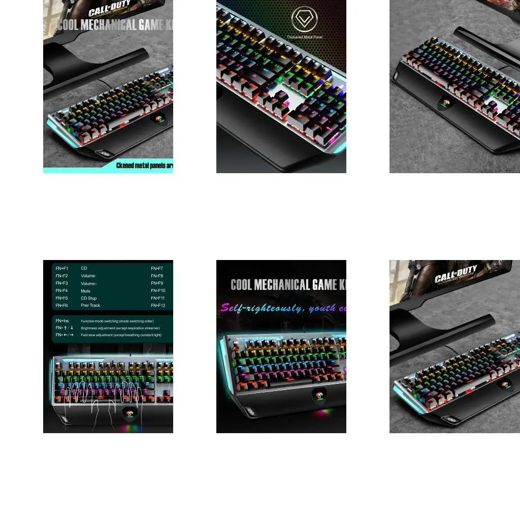 

Metal Metal Metal Mechanical Keyboard Rainbow RGB Клавиатура для настольного компьютера компьютера