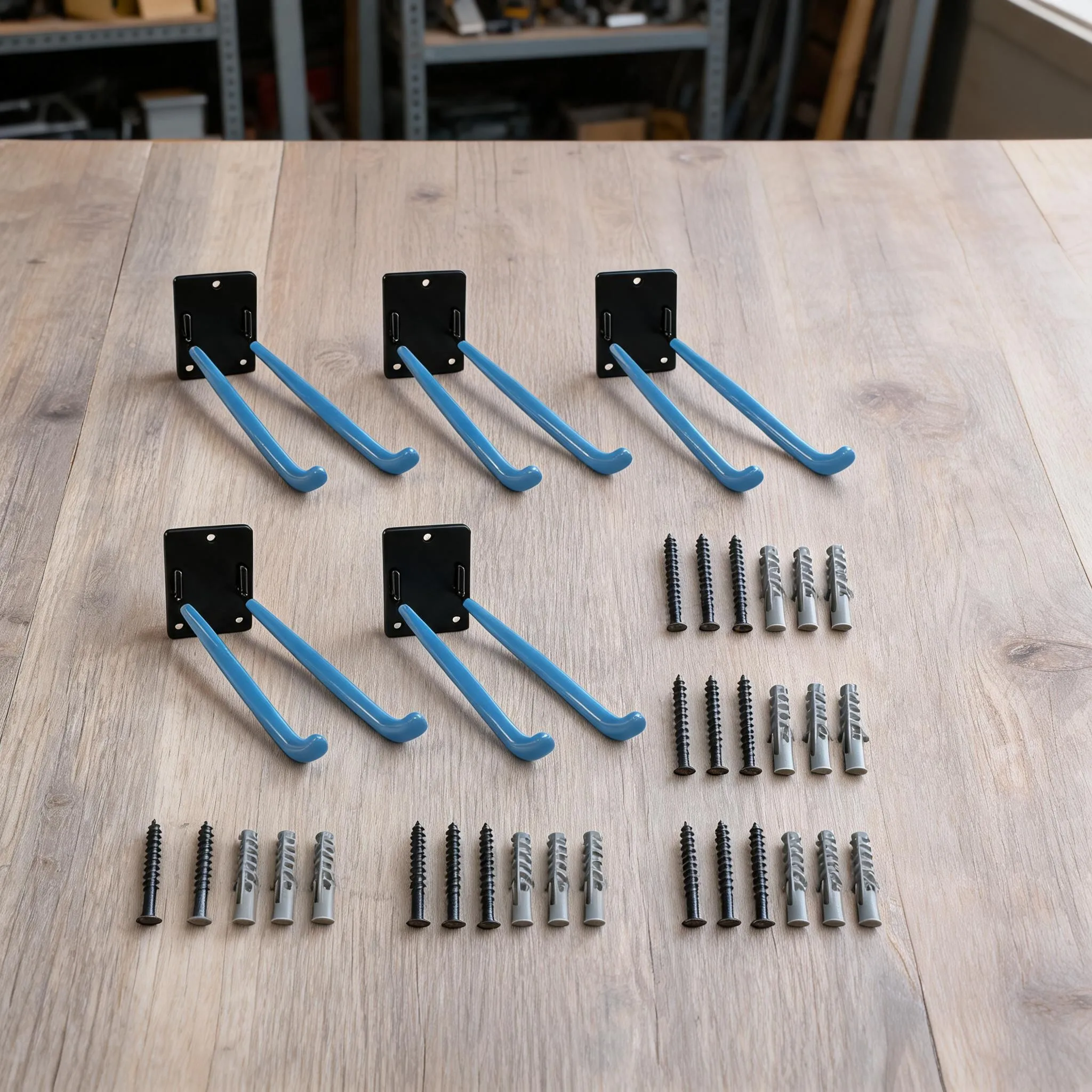 Iron Wall Mounted Tool Rack for Garage Storage Space Saving Vertical Organizer for Outdoor Tools 5 Pack 25.5x6.9x10cm