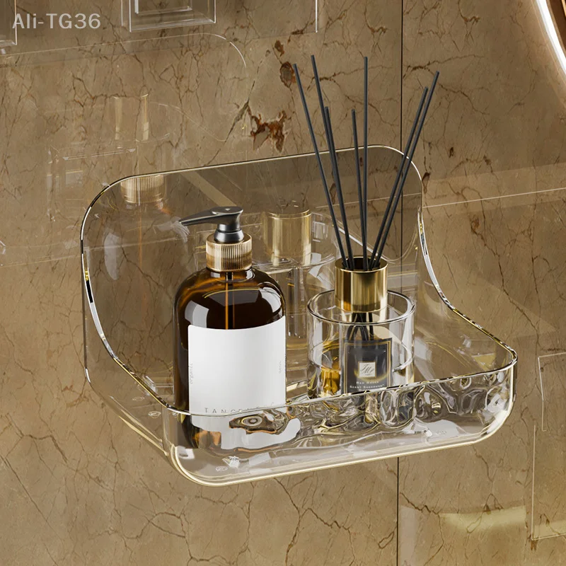 Toilet Shampoo Wall-Mounted Organizer; Acrylic Holder Storage Rack for Bathroom