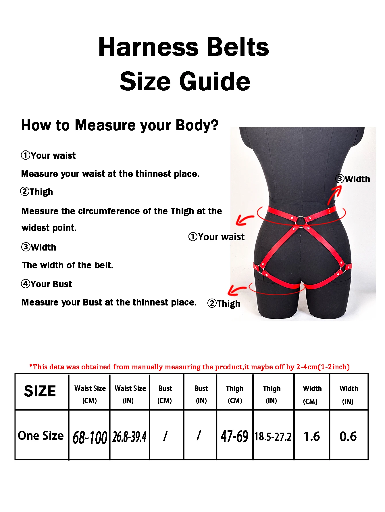 Goth Punk PU-Leder Bein-Harness, Strumpfband und Po-Harness, Modischer Harness-Gürtel, Accessoires für Party und Dating – Detail 2