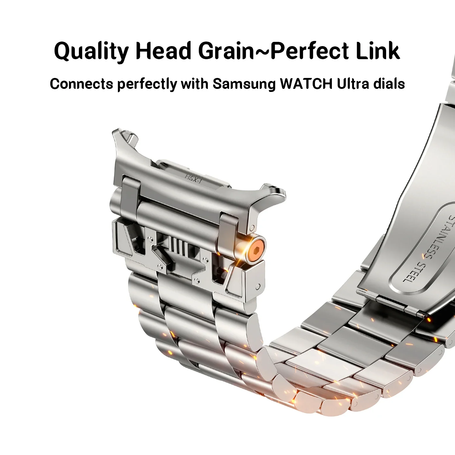 No Gaps Stainless Steel Band For Samsung Galaxy Watch Ultra 47mm Metal Strap For GALAXY ULTRA 47MM Sports Bracelet Correa