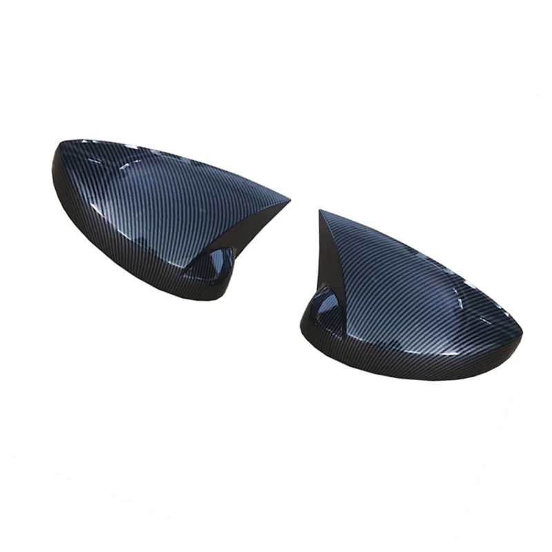 Car Carbon Fiber Ox Horn Side Mirror Cover Caps Door Mirror Shell Rear Mirror Guard for Ford Mustang Mach-E 2021