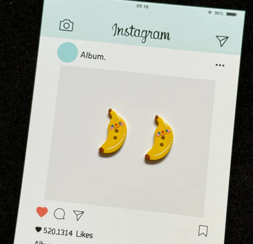 Summer Banana Fruit Cute Button Handmade DIY Accessory Notebook Children's Sewing Decoration Buttons