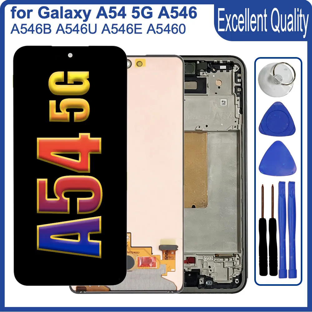 

Tested AMOLED A54 5G LCD For Samsung Galaxy A54 5G A546B LCD Display Touch Screen Digitizer Assembly For Samsung A546E A546U LCD