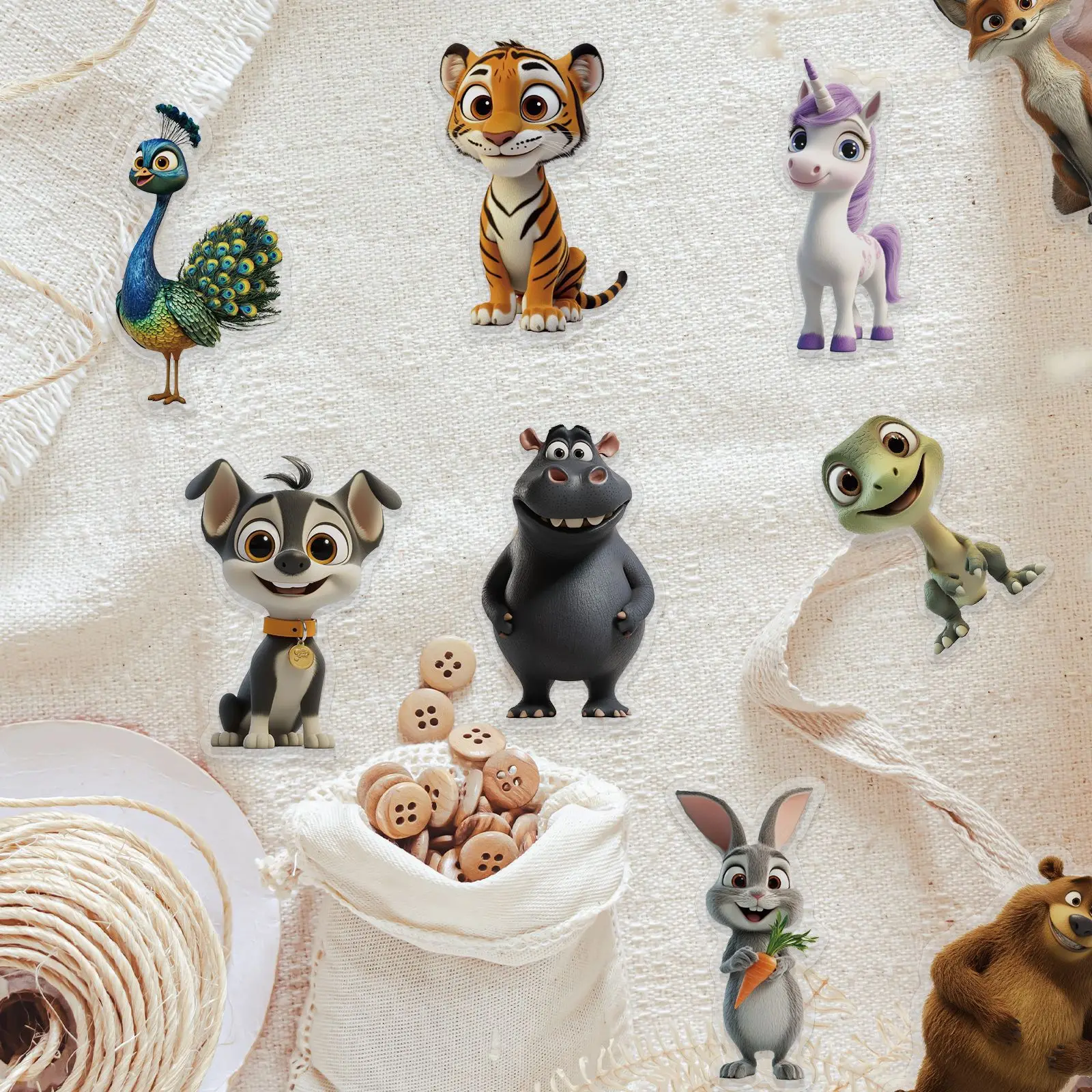 50Pcs Aesthetic Animal PET Stickers, Cute Realistic Zoo Creature Decals, Clear Stickers for Journal Photocard DIY Crafts