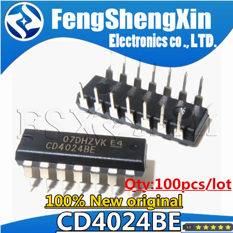 100PCS CD4024BE DIP14 CD4024 DIP 4024BE DIP-14 CMOS Ripple-Carry Binary Counter/Drivers IC