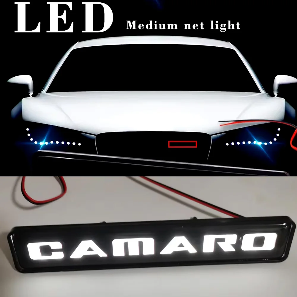 White CAmARO Badge Light LED Grille Atmosphere Light For Chevrolet Camaro Car Styling Chevrolet Grills Light Net Decoration Lamp