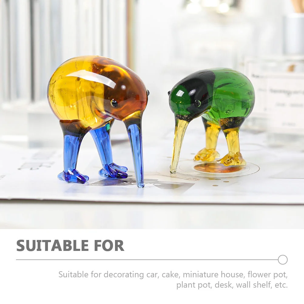 

2Pcs Crystal Bird Decoration Eyecatching Nature Beauty Long Serving Life Miniature Wall Shelf Christmas Gift