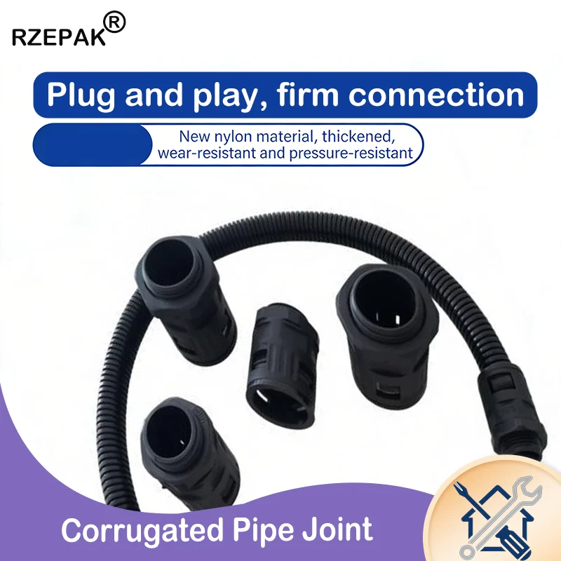

1-20pcs Nylon Corrugated Tube Connectors AD10~34.5mm Plastic Pipe Joint Conduit Gland End Fittings for Wire Cable Harness