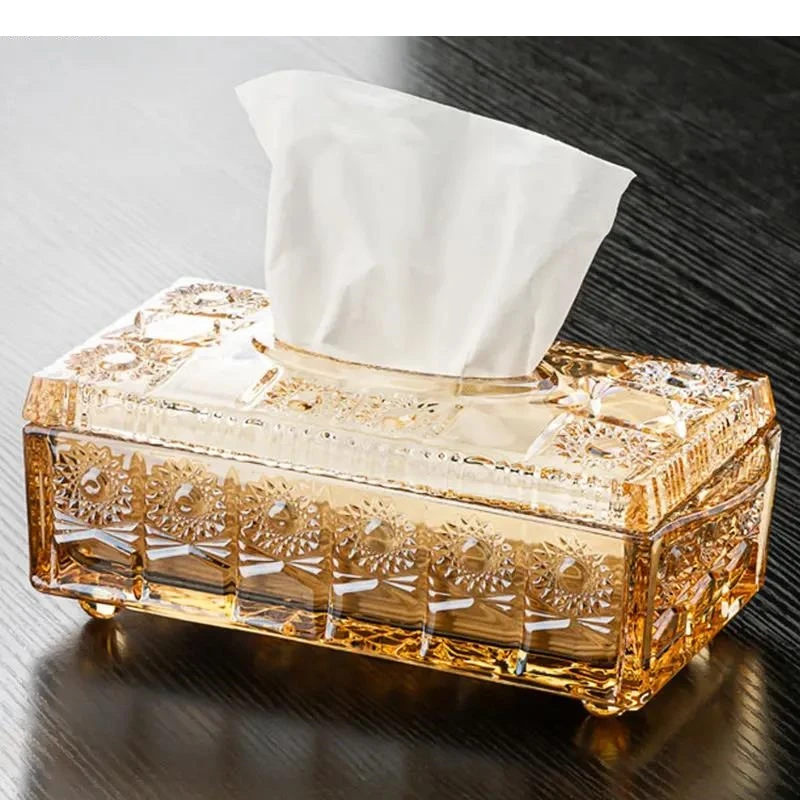 

Relief Pattern Glass Tissue Boxes Paper Towel Napkin Holders Home Living Room Desktop Toilet Box Storage Containers