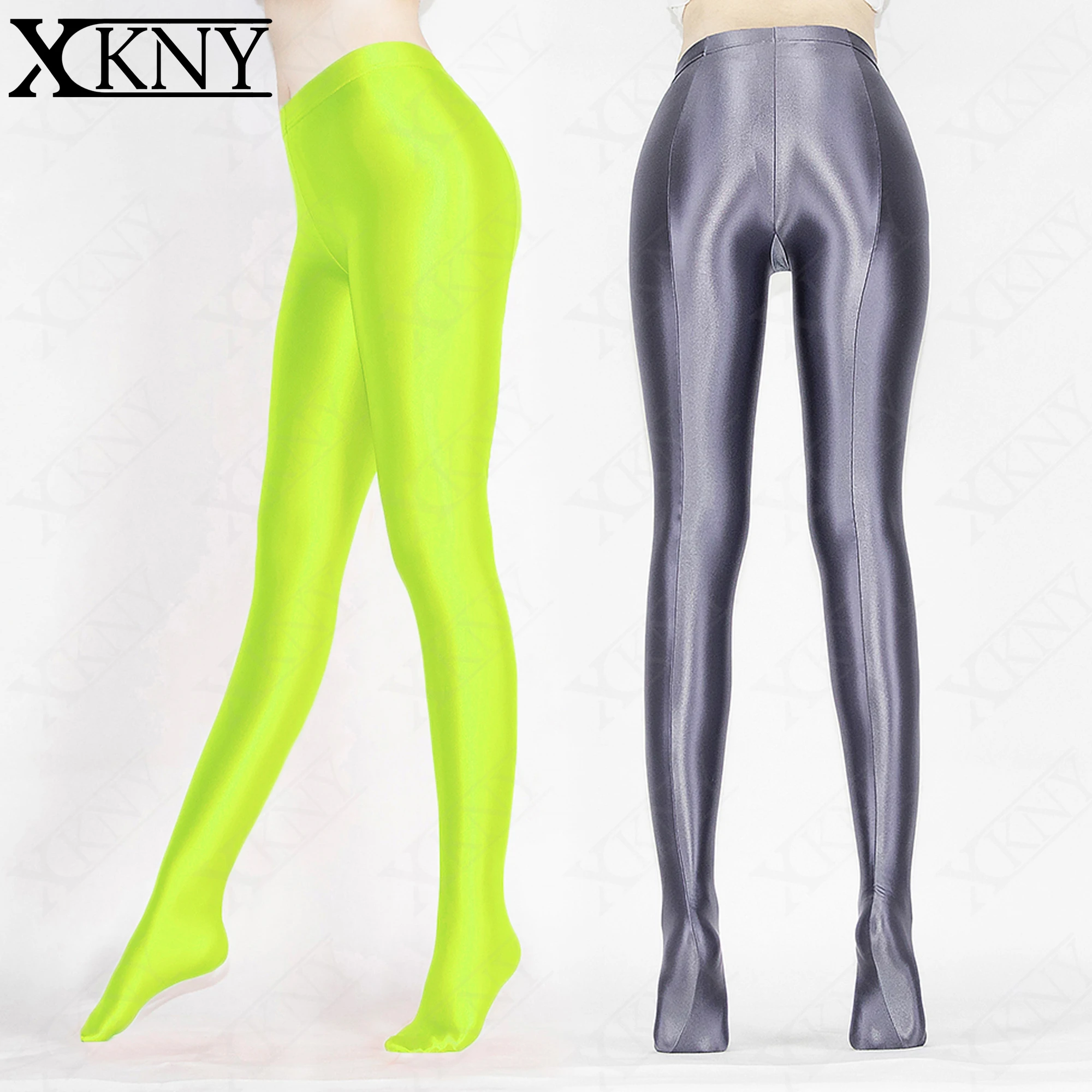 XCKNY-pantimedias opacas de satén satinadas, pantalones de yoga sexys, medias de cintura alta, pantalones brillantes sedosos de alta elasticidad