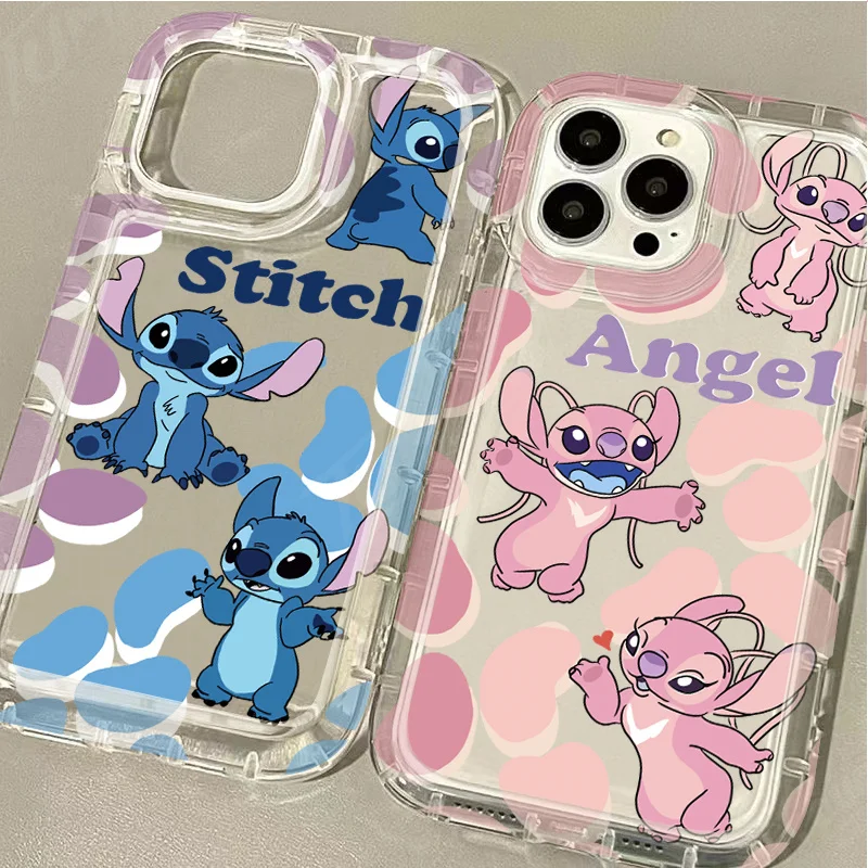 Disney Stitch Angel Friends Protective Phone Case for iPhone 15 14 13 12 11 Pro Max XR XS X 8 7 6 6S Plus SE 2020 Silicone Cover - náhled 2