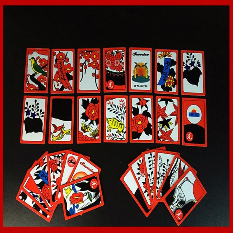 Korean Japanese PVC Waterproof Mahjong Gostop Go Stop Board Game Cards Popular Family Party Table Game Go-stop Hanafuda Cards