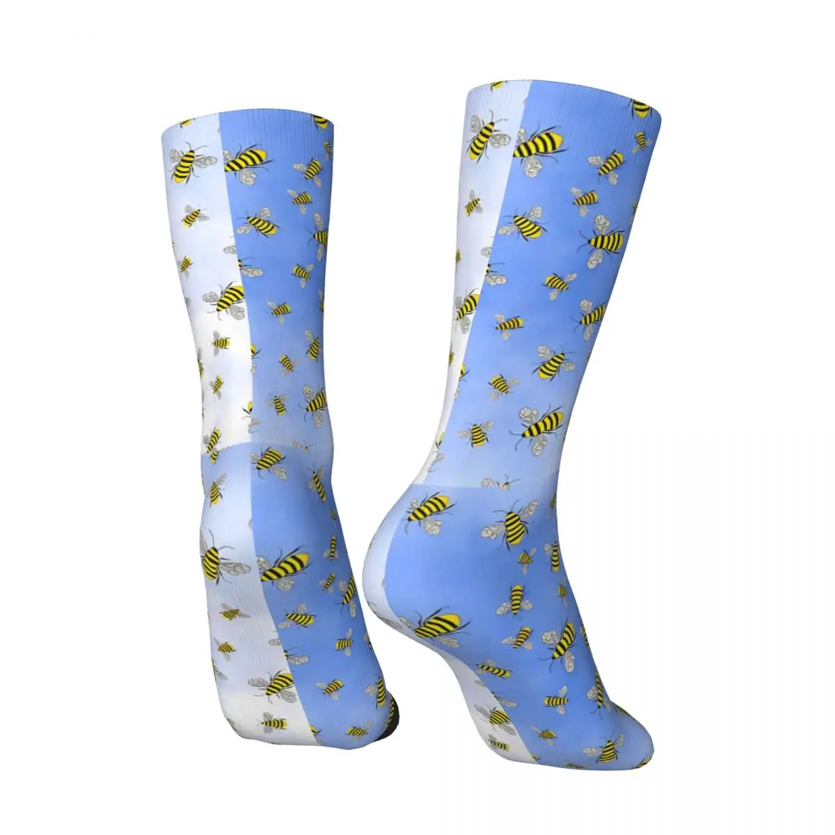 Calcetines con patrón de abeja para hombre y mujer, medias cómodas a la moda, antideslizantes, para deportes al aire libre