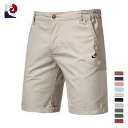 Gestickte CAMEL Sommer-Shorts aus 100 % Baumwolle, einfarbig, für Herren, hochwertige, lässige, geschäftliche, soziale Strandshorts mit elastischer Taille