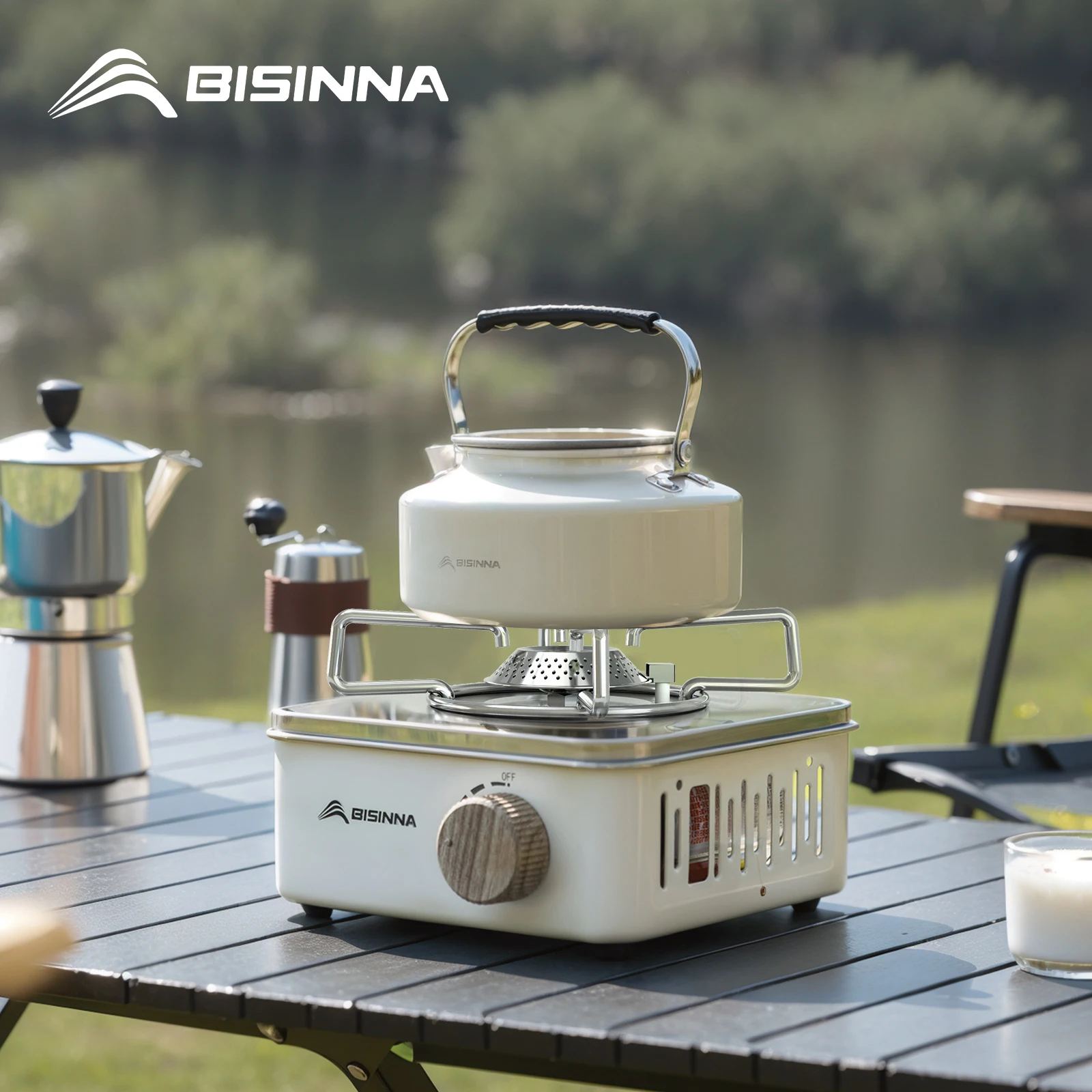 BISINNA Estufa de gas para acampar 2800W Horno de casete portátil de alta potencia de fuego Quemador de gas para exteriores Campamento de picnic