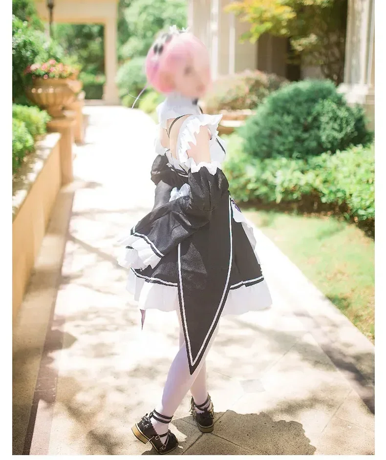 أنيمي ريم تأثيري زي للنساء ، خادمة ساحة ، اللباس رام ، الفتيات