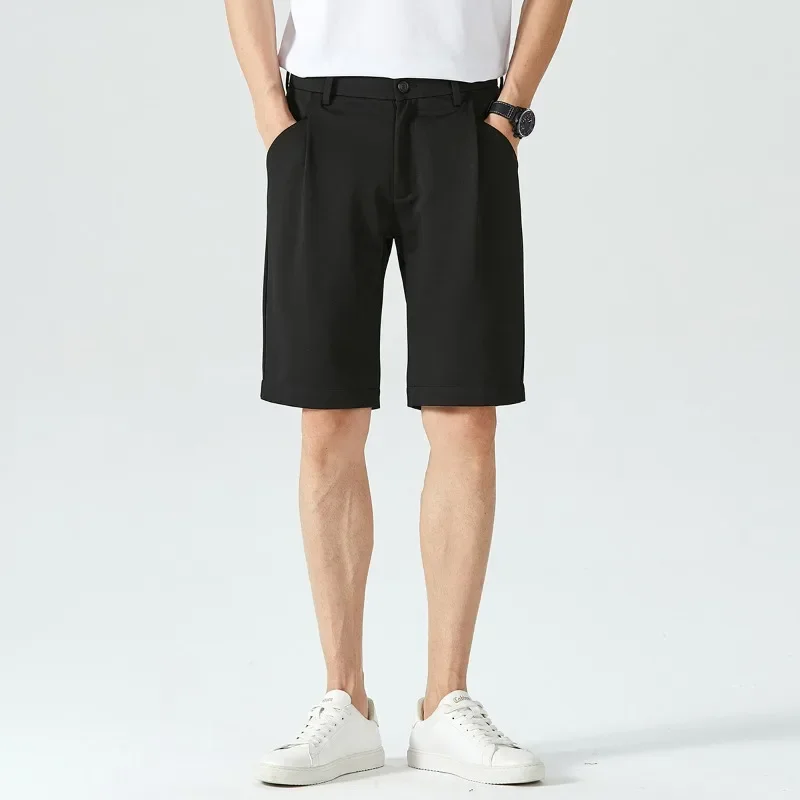 

Loose Casual Trendy High Elastic Pleated Men's Shorts Five-point Designer Summer Quick Dry Versatile Thin Pants Large Size