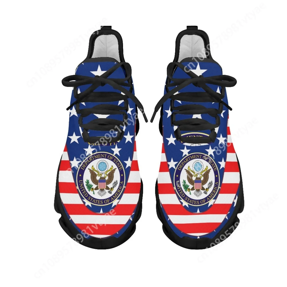 2023 New Style Casual Mesh Shoes USA Flag American Print Air Cushion Running Shoes for Womens Mens Lightweight Walking Footwear