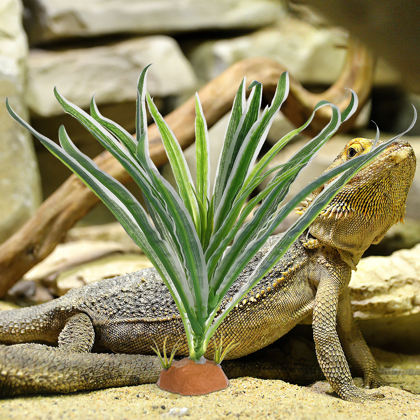 

2pcs Decorative Plants For Reptile Tank Lifelike Artificial Plant Ornament Terrarium Simulation Greenery Aquarium Landscape