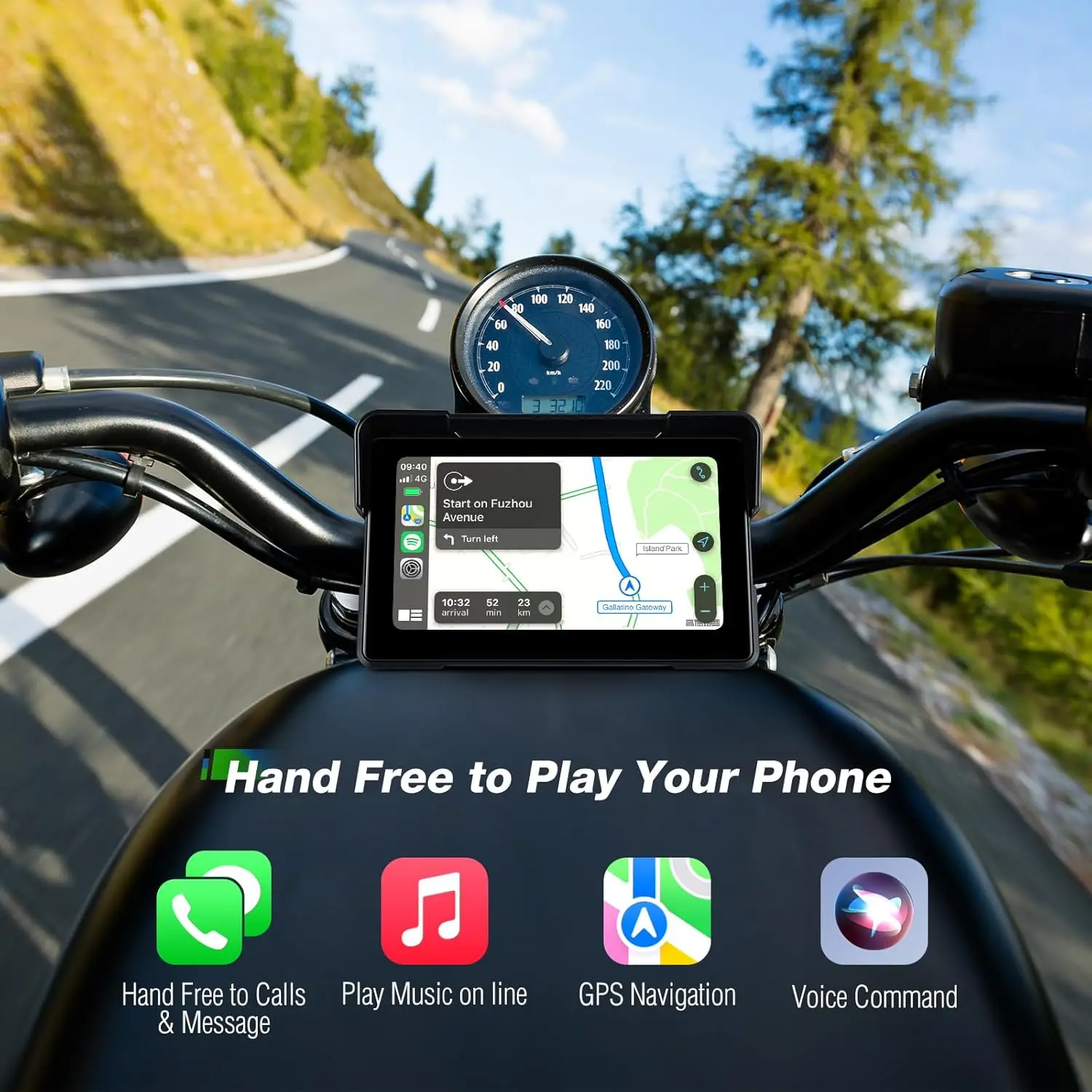 5/7 بوصة Carplay دراجة نارية الملاحة GPS اللاسلكية أندرويد السيارات موتو DVR شاشة عرض مراقب IPX7 الدراجات النارية الملحقات