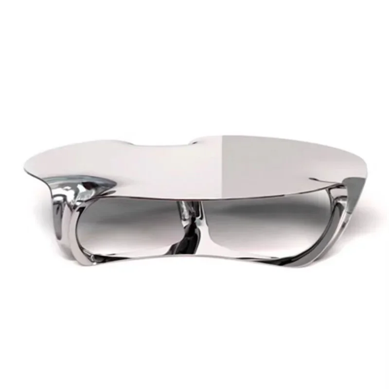 

Modern creative light luxury FRP electroplating hollow cloud coffee table model room living room special-shaped irregular tea