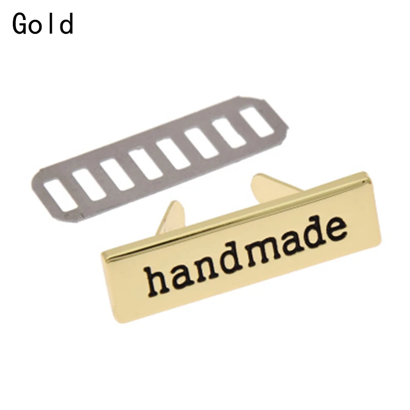 10Pcs Handmade Letter Labels For Bag Handbag Zinc Alloy Labels Tags For DIY Clothes Hats Bags Handcraft Sewing Decoration