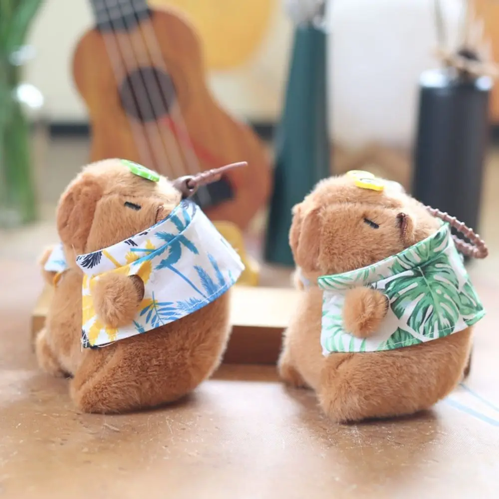 

Kawaii Cartoon Capybara Plush Pendant Stuffed Toys Coat Bag Pendant Schoolbag Accessories Summer Capybara Doll Keychain Gifts