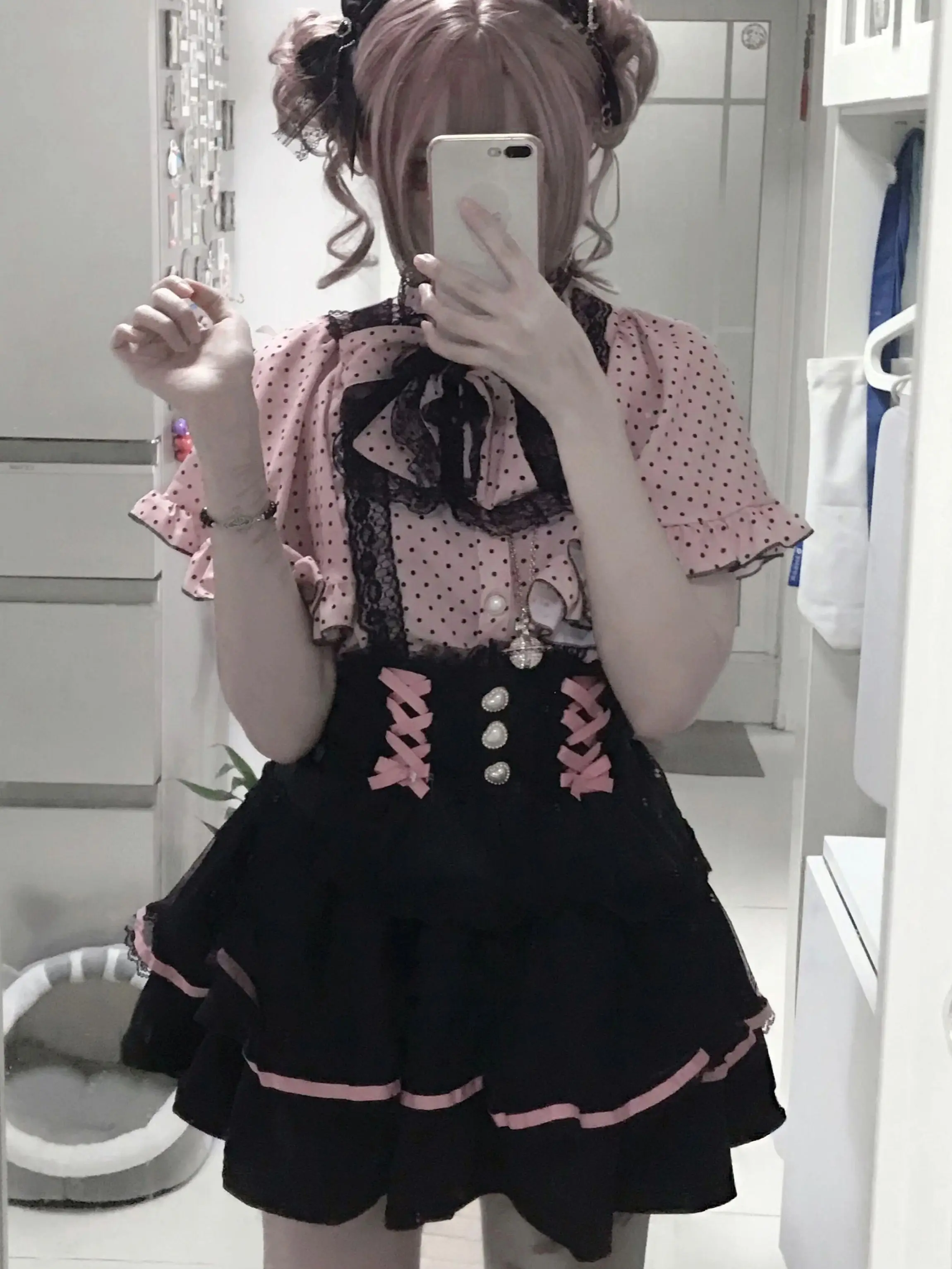 Kawaii Jirai Kei Mine Series Skirt Cute Dress Japanese Lolita Mass-Produced High Waist y2k Sweet Girl Women