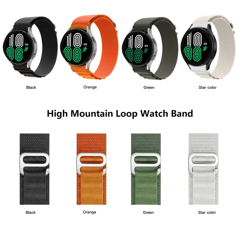 Sport Alpine Lus Voor Samsung Galaxy Horloge 6 44Mm 40Mm Klassiek 43Mm 47Mm Band G-Haak Nylon Armband Horloge 5 Pro 4 Klassieke Band