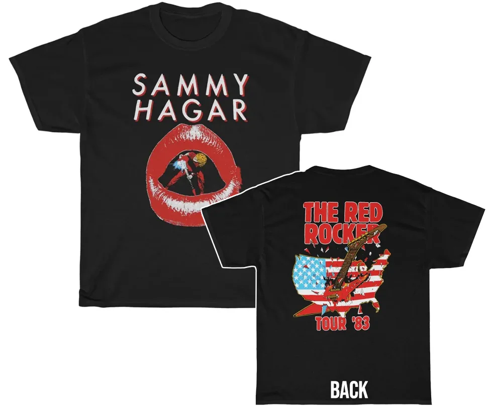 Vintage Sammy Hagar 1983 Red Rocker Tour Black T-Shirt Gift For Fans Music