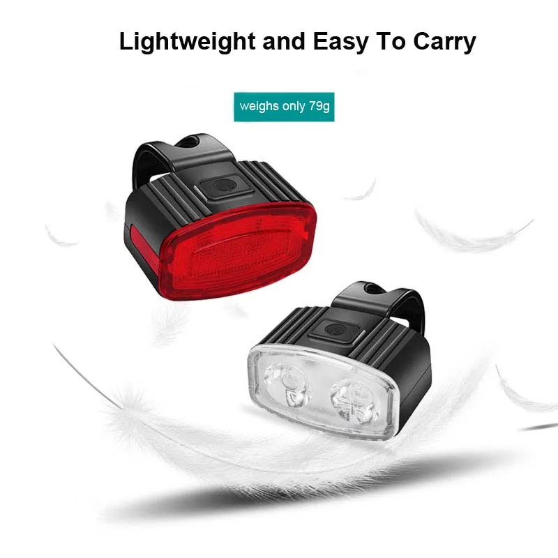 Cycling Bicycle Lights Bike Front Rear Light Taillight Headlight USB Rechargeable MTB Safety Warning Tail Light Bike Accessories