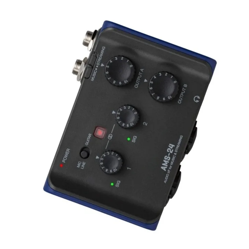 AMS-24 Audio Interfaces with Two Headphone Outputs and Two TRS Outputs for Multi-instrument Sessions