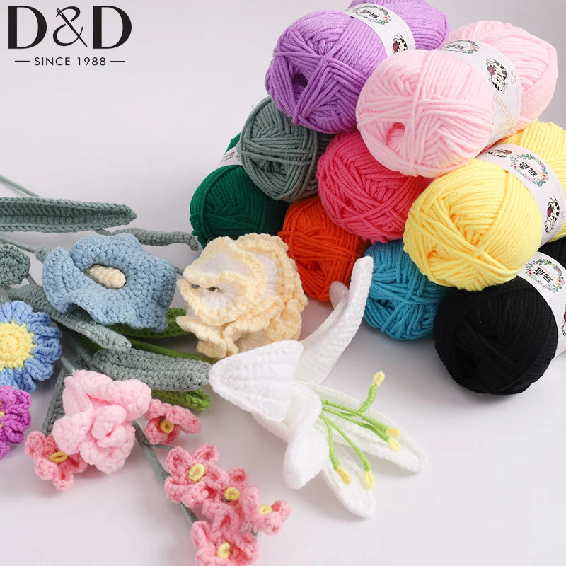 25g/roll 5Strands  Baby Milk Soft Cotton Knitting Wool Yarn Thick Fiber Yarn DIY Hand Knitting Wool Crochet Sweater Doll Craft