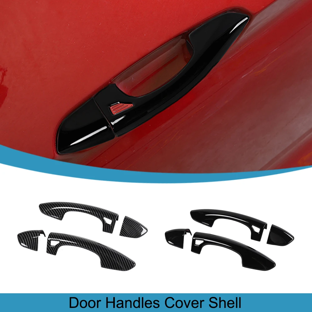 Car Door Handles Shell Decoration Cover Trim for Ford Mustang 2015-2020 2021 2022 2023 Door Handle Stickers Exterior Accessories