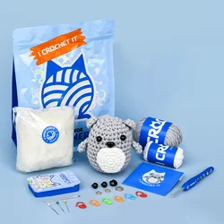 koala for Beginner Crochet Kit, Cotton Nylon Blend Yarn Crochet Kit Includes Video Tutorial Beginner Crochet Kit