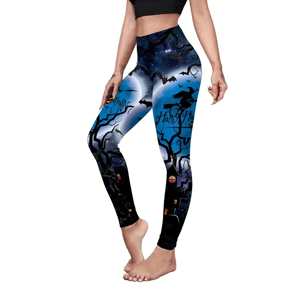 

Halloween Bat Print Leggings Woman Fashion Gym Sports Leggings Pantalones Spring and Autumn Casual Women's Pants Daily Clothing