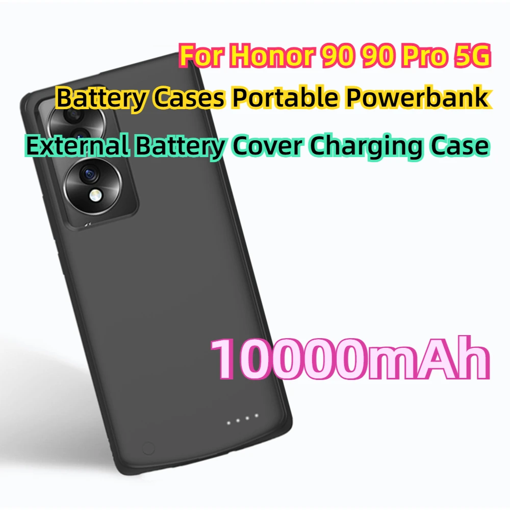 For Honor 90 90 Pro  5G Battery Cases Portable Powerbank External Battery Cover Charging Case 10000mAh