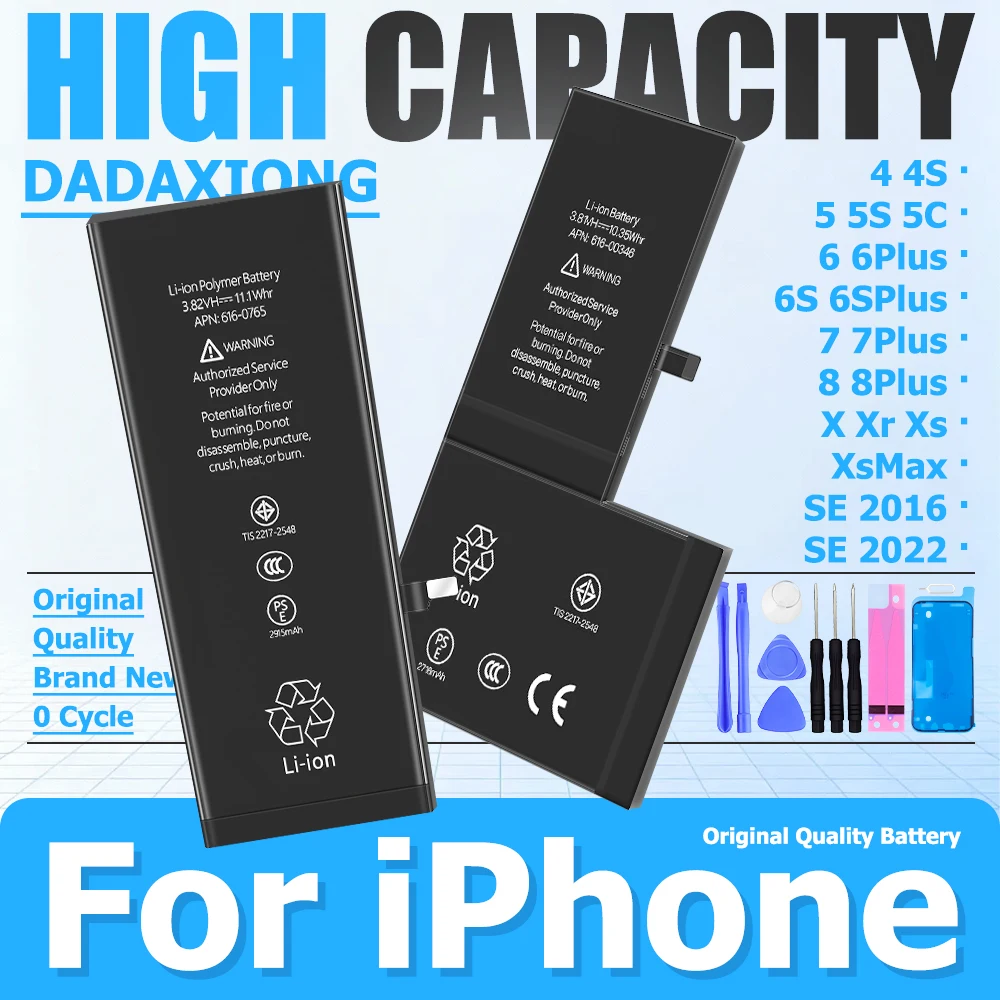 AliExpress da da xiong New 2026 Zero-cycle High-quality Battery For IPhone 4 4S 5 5S 6 6S 7 8 Plus X XS XR XSMax SE1 SE2 6SPlUS 7Plus 8Plus 5C