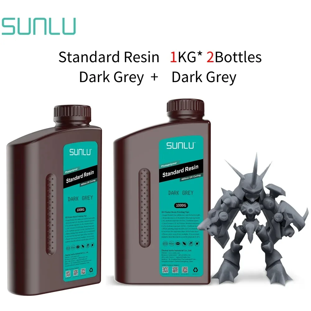 

SUNLU 2KG Standard Resin 405nm LCD Printer Photon Curing Good Precision Smooth Surface Low Odor Model Garage Kits Printing