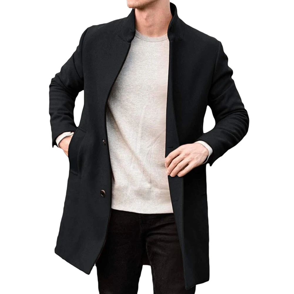 Heren Herfst Winter Warm houden Vesten met lange mouwen Trenchcoat Jas Overjas Windjack Slim Fit Mode Effen kleur